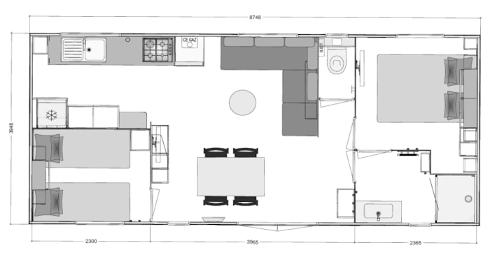 Mobil Home Grand Confort - 32M² - 2 Chambre - Avec Terrasse En Bois