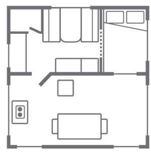 Caravan 1 bedroom - without toilet blocks without water