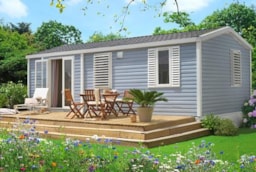 Location - Mobil-Home Super Titania 30M² (3 Chambres)  - Climatisé - Tv + Terrasse En Bois De 12M² - Camping Hélios