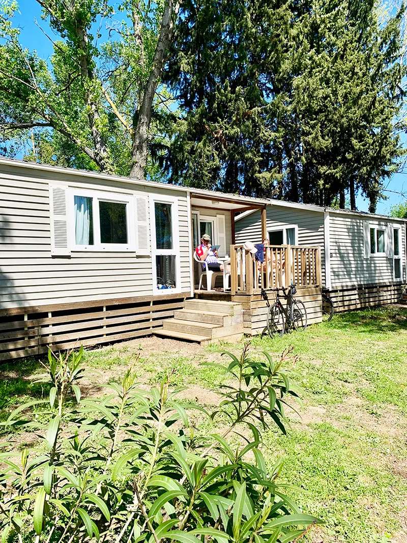 Location - Mobil-Home Malin 24M² - 2 Chambres - Climatisation - Terrasse - Camping Le Val de Cesse