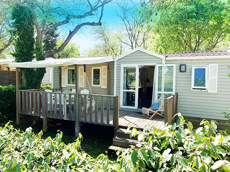 Location - Mobil-Home Welcome 32M² - 3 Chambres - Tv - Climatisation - Terrasse - - Camping Le Val de Cesse