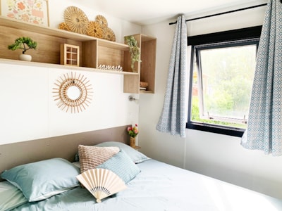 Mobile-home PREMIUM 30m² - 2 bedrooms - TV - dishwasher - air-conditioning - covered terrace -