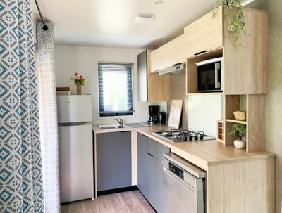 Mobile-home PREMIUM 30m² - 2 bedrooms - TV - dishwasher - air-conditioning - covered terrace -