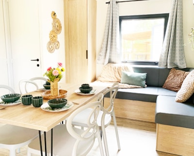 Mobile-home PREMIUM 30m² - 2 bedrooms - TV - dishwasher - air-conditioning - covered terrace -