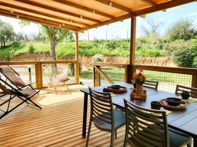 Mobile-home PREMIUM 30m² - 2 bedrooms - TV - dishwasher - air-conditioning - covered terrace -