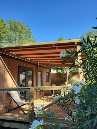 Mobile-home PREMIUM 30m² - 2 bedrooms - TV - dishwasher - air-conditioning - covered terrace -