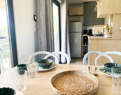 Mobile-home PREMIUM 32m² - 3 bedrooms - TV - dishwasher - air-conditioning - covered terrace -