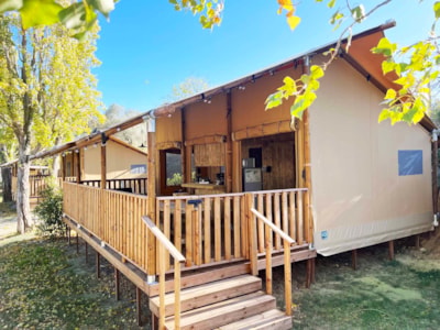 Glamping Lodge PREMIUM 34m² - 2 bedrooms - TV - air conditioning - covered terrace -