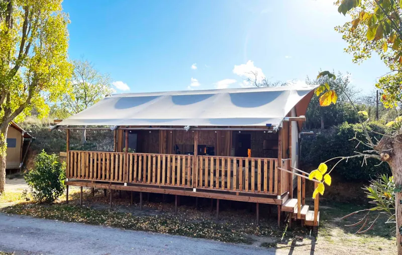 Glamping Lodge Premium 34M² - 2 Chambres - Tv - Climatisation - Terrasse Couverte -