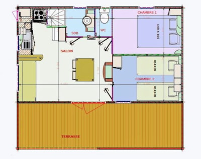 Chalet air-conditioned 2 bedrooms