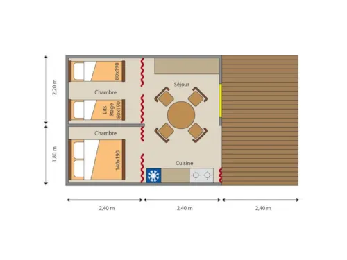 Huuraccommodatie(s) - Tent Doek En Hout - image n°7 - CAMPING LE NID DU PARC