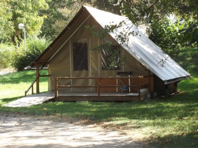 Tent canvas and wood