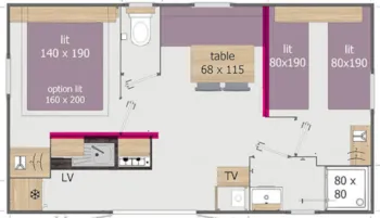 Mietunterkunft - Premium Exclusive - 2 Bedrooms - 32M² - Air Conditionning - Camping Marvilla Parks - La Chapelle
