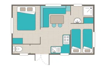 Mietunterkunft - Comfort Xl - 2 Bedrooms - 24M² - Air Conditionning - Camping Marvilla Parks - La Chapelle