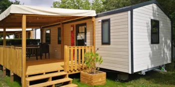Mietunterkunft - Mobilheim Type 4 - Bermudes Trio Premium - Camping Les Arbousiers