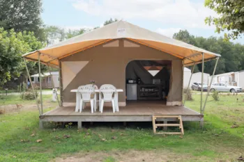 Location - Lodge Canada 2 Chambres Sans Sanitaire - Camping Paradis les Rives de l'Adour