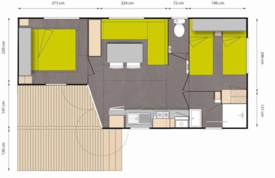 Mobile-home Tahia 2 bedrooms 28m² — 2