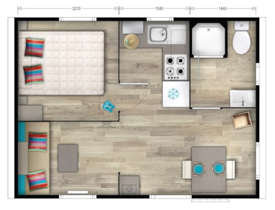 Mobile-home  Nai'A 1 bedroom 20m² — 3