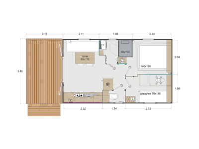 Mobile-home Savana Lodge 2 bedrooms 24m² — 2