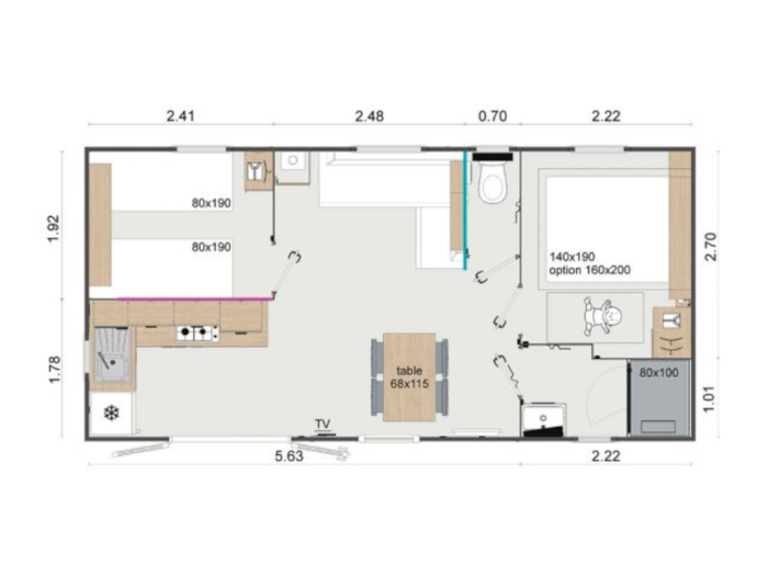 Mobil-Home Timoé Lodge 2 Chambres 29.50M²