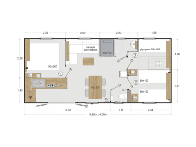 Mobile-home Riviera Lodge 3 bedrooms  32m² — 4