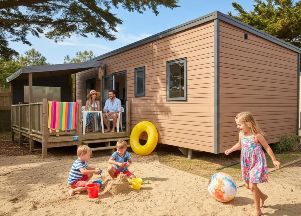 Location - Mobil-Home Riviera Lodge - 3 Chambres - 32M² - Camping - Club Mahana