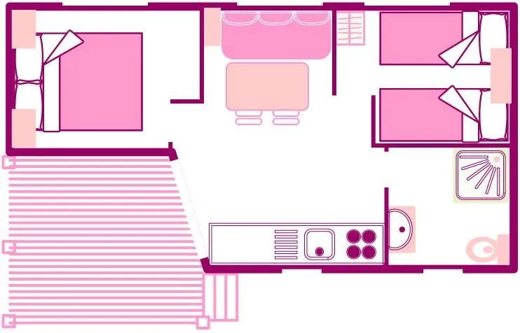 Mobil-Home O'hara Type 2 - 2 Chambres Tout Équipé 1/4 Pers.