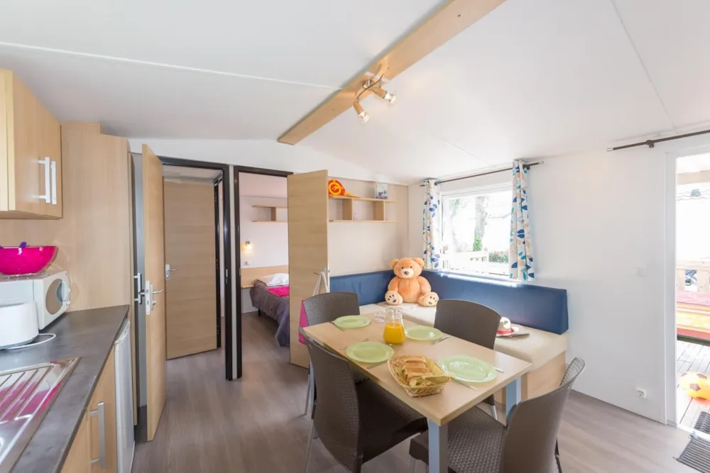 Mietunterkunft - Mobilheim Komfort - 2 Schlafzimmer - 29M² - - Camping LA FONTAINE
