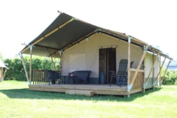 Accommodation - Safari Tent With Sanitary Facilities - Camping Les Bouleaux