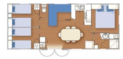 Mobil-home Standard 34m² -  3 bedrooms + Half-covered terrace