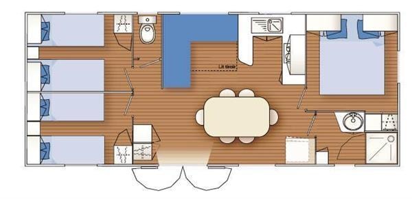 Mobil Home Standard 34M² -  3 Chambres + Terrasse Semi-Couverte