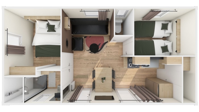 Homeflower Premium 29M² - 2 Chambres + Terrasse Semi-Couverte + Tv + Lv