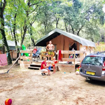 Mietunterkunft - Safari Lodge L - 2 Schlafzimmer (4 Erwachsene Maximal Und 1 Kinder - -14 Jahre Alt) - Camping La Simioune Vaucluse et Drome Provencale