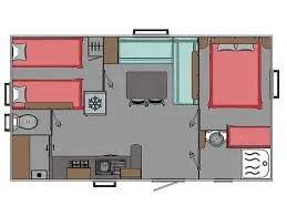 Mobil-Home Ventoux - 2 Chambres + Tv (2 Adultes + 2 Enfants)