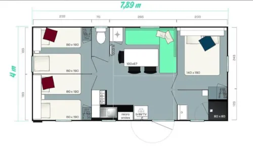 Location - Mobil Home 3 Chambres - image n°5 - Camping Du Bois De La Dame