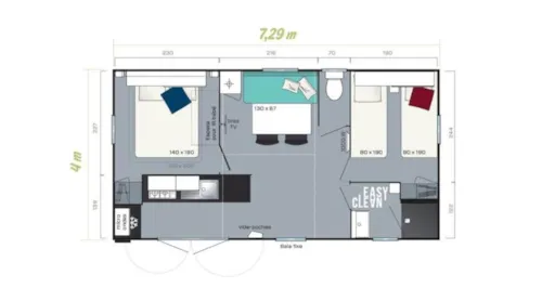 Accommodation - Mobile-Home 2 Bedrooms - image n°5 - Camping Du Bois De La Dame