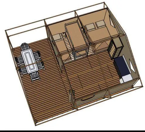 Location - Bungalow Toilé 2 Chambres - image n°4 - Camping Du Bois De La Dame
