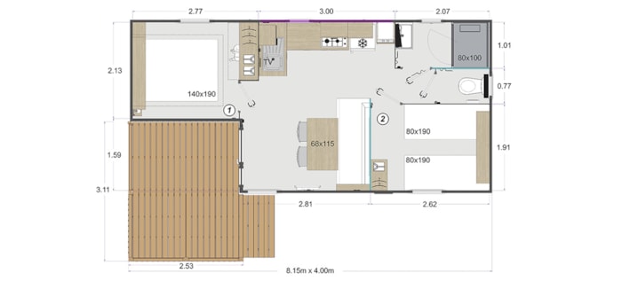 Mobil Home 2 Chambres Terra