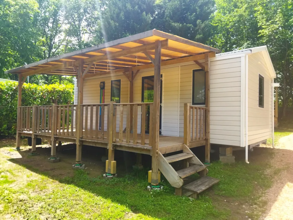 Location - Mobil Home 2 Chambres Ibiza - Camping Les Rives du lac Cantalès
