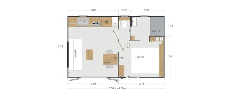Mobil Home 1 Chambre Couple