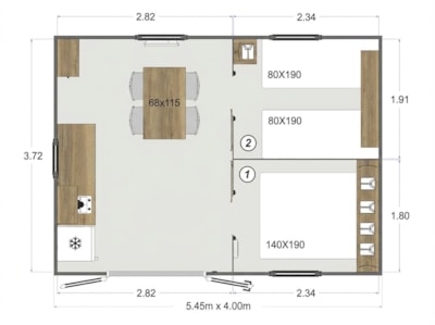 Cabin (without toilets) TITHOME