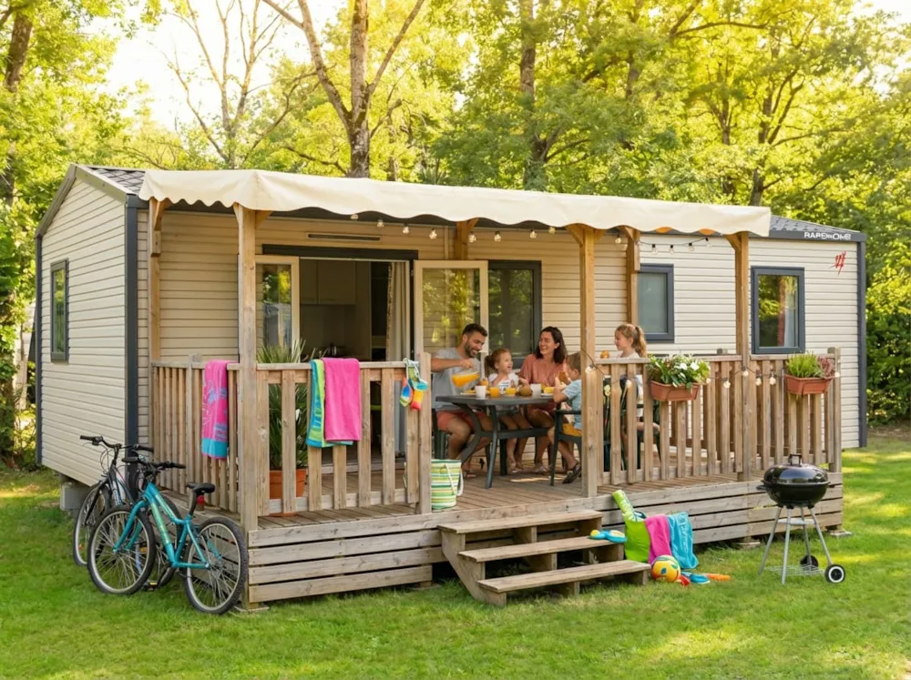 Location - Mobil Home 3 Chambres Familia - Camping Les Rives du lac Cantalès