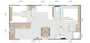 Mietunterkunft - Mobilheim Margaux 2 Schlafzimmer D - Camping Le Paradis