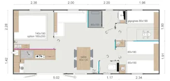 Mietunterkunft - Mobilheim Saint-Julien 3 Schlafzimmer Son - Son - Camping Le Paradis