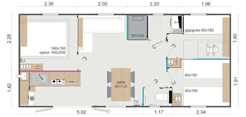 Mobil-Home Saint-Julien 3 Chambres Dim - Dim