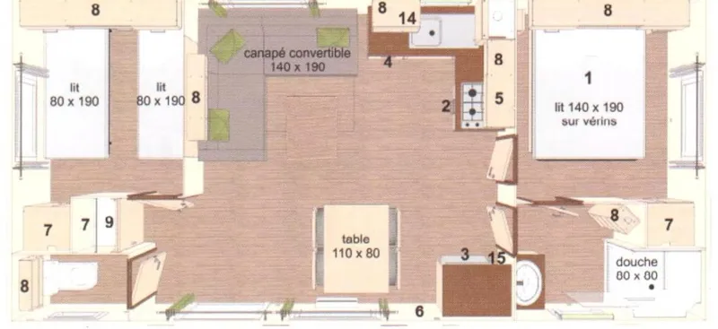 Mobil-Home Moulis 2 Chambres Dim - Dim