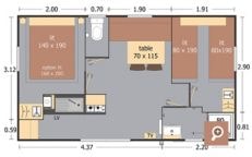 Mobile-home SAINT-JULIEN 2 bedrooms SUN - SUN