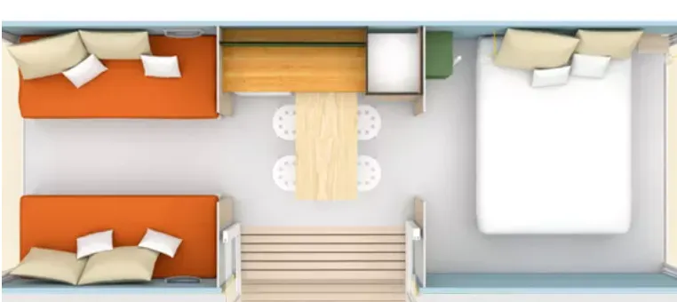 Tente Coco 2 Trèfles 2 Chambres - Climatisée & Sans Sanitaire