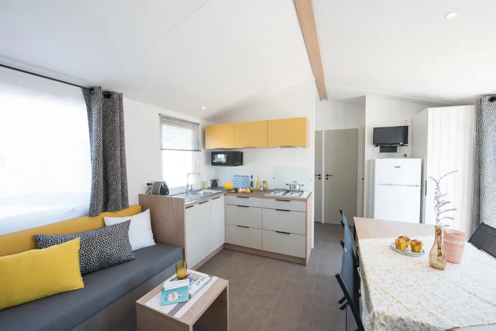 Mietunterkunft - Mobilheim Quattro Confort - 4 Zimmer + 2 Badezimmer - Flower Camping La Pointe du Talud