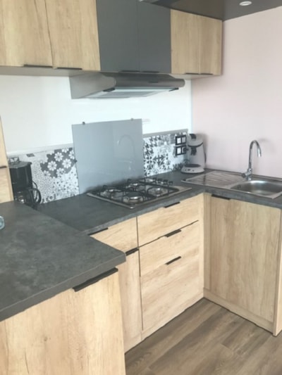 Mobilhome Premium GRAND LARGE 40m² 3 bedrooms + Half-covered terrace 15m² - Seaview